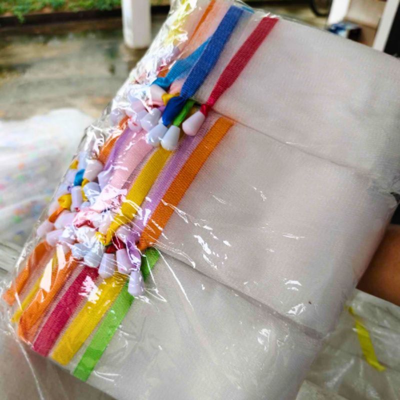 ถุงตีฟอง​สบู่ใบใหญ่​100ใบ เชือกริบบิ้น ตาข่าย2ชั้น นิ่มเด้งไม่บาดผิว