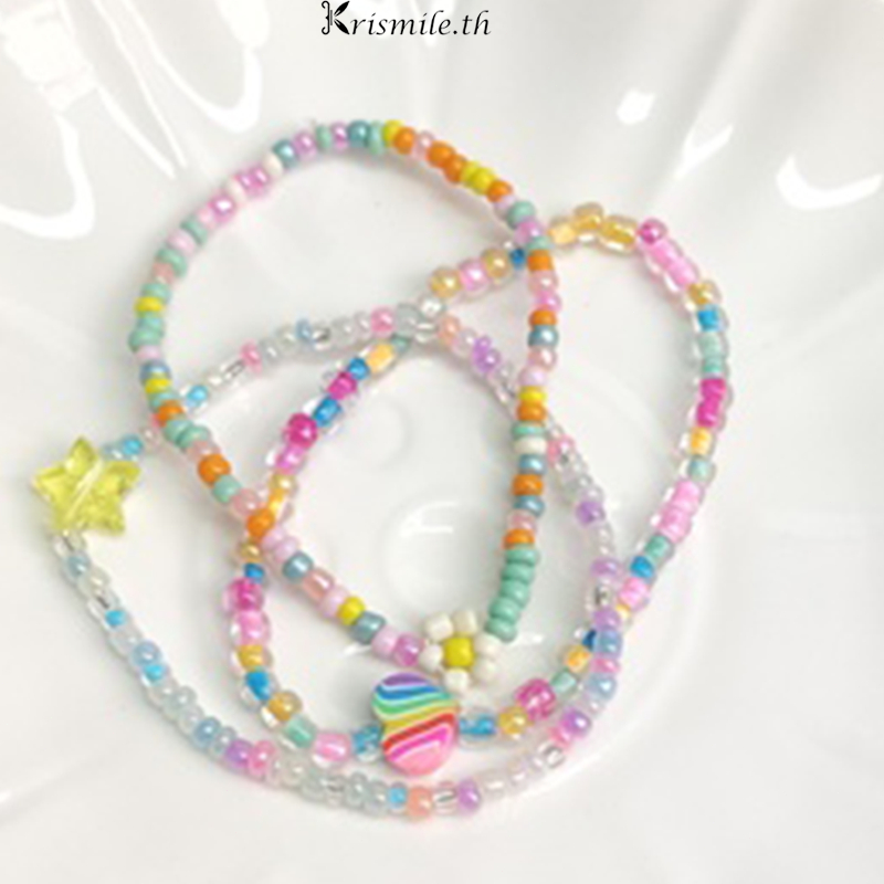 COD-ในไทย สร้อยข้อมือ ประดับลูกปัดที่มีสีสัน แฟชั่นน่ารัก y2kสไตล์เกาหลี นักเรียนสำหรับผู้หญิง เหมาะกับของขวัญ-Krismile.