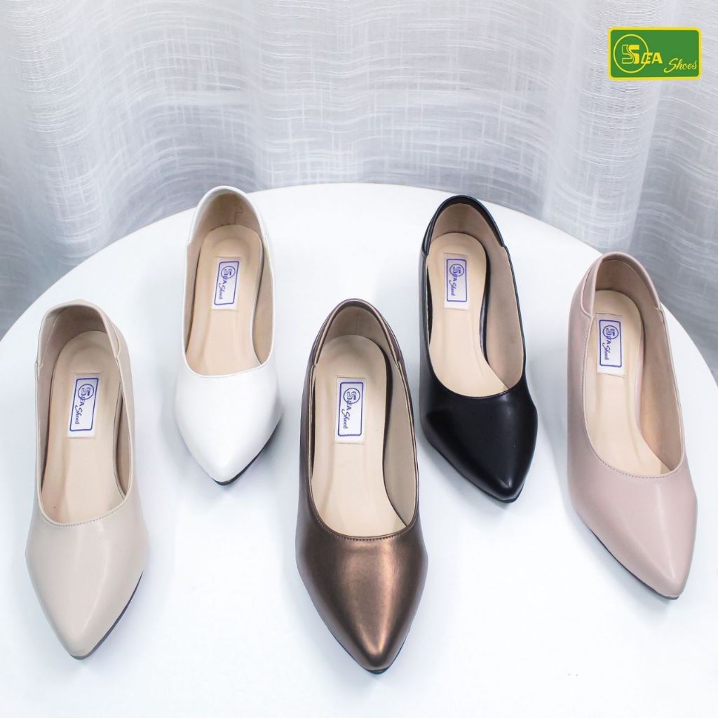 SEA Shoes (ซีชูส์) 9752-007 รองเท้าคัทชูทำงาน ส้นสูง