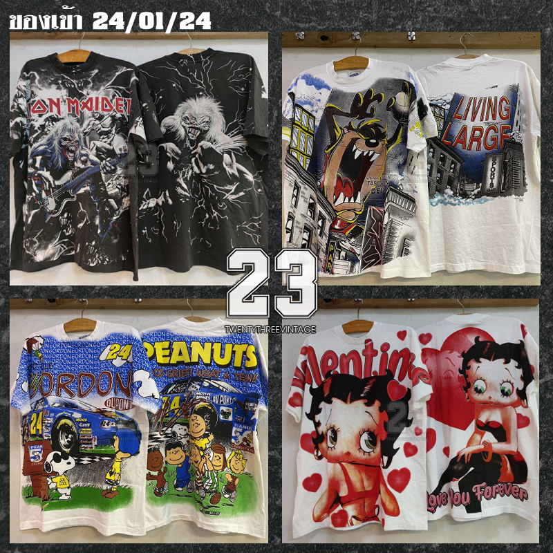 [ 23 ] สินค้าเข้าใหม่ 24/01/24 OVP AOP เสื้อทัวร์ วงร๊อค ลายการ์ตูน วินเทจ IRON MAIDEN / TAZMANIAN /