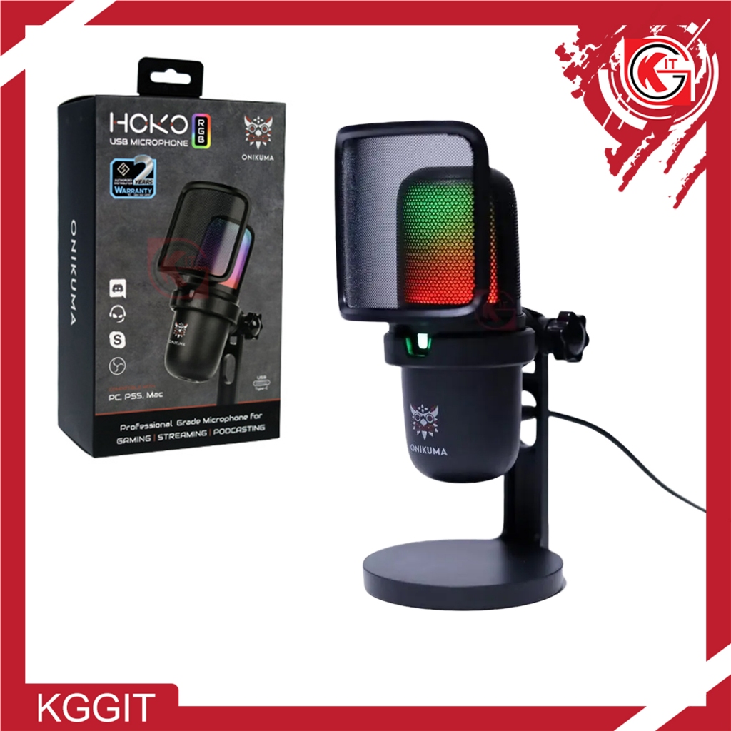 ไมโครโฟนตั้งโต๊ะ ONIKUMA HOKO RGB M730 USB Microphone