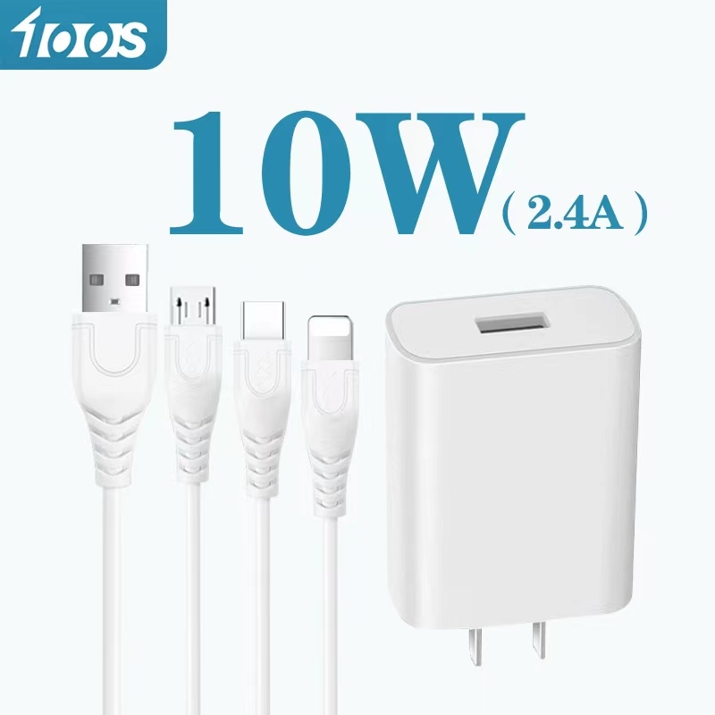 [รับประกัน 1 ปี] หัวชาร์จ 100s สายชาร์จ 2.4A QC2.0 USB Micro/TypeC/Phone หัวชาร์จ + สายชาร์จ