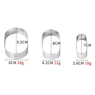 แม่พิมพ์ทาร์ตสแตนเลส แบบรู ขนาด 7cm 8cm 10cm ทรงกลม วงรี และสี่เหลี่ยม Tart Ring พิมพ์วงแหวนกรุทาร์ต