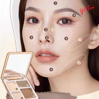 YOTAI ❤️Sweet Mint❤️ พาเลทคอนทัวร์ ไฮไลท์เฉดดิ้ง พาเลทไฮไลท์เฉดดิ้ง สร้างมิติ คอนทัวร์ กันน้ำ กันเหงื่อ ติดทนยาวนาน