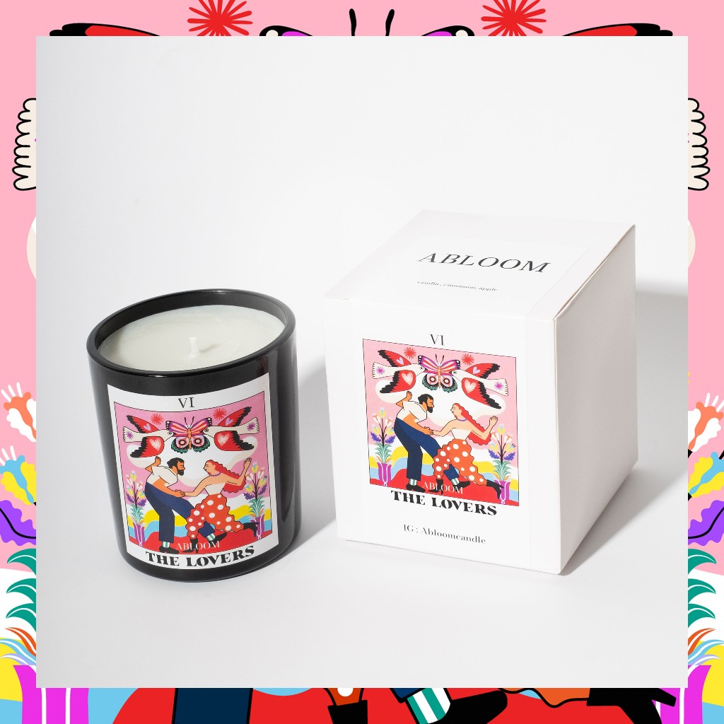 เทียนสายมู กลิ่นจากไพ่ The Lovers เทียนหอมไขถั่วเหลือง ของขวัญ soy wax candles - abloomcandle