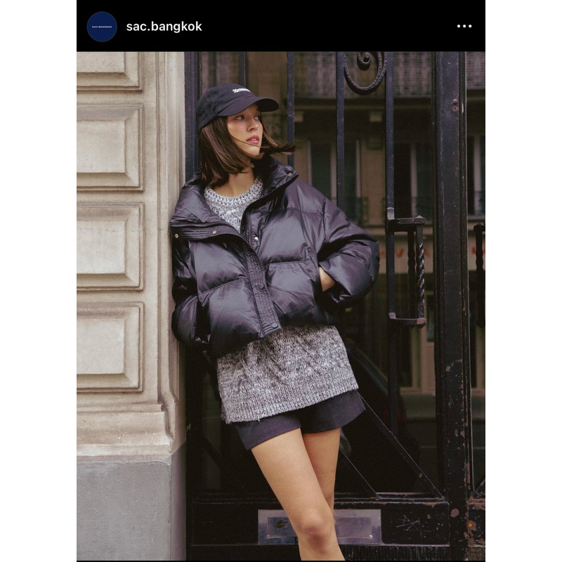 ส่งต่อเสื้อ SAC.Bangkok _Down Puffer Jacket เสื้อแจ็กเกตหนัง บุขน Down 90%