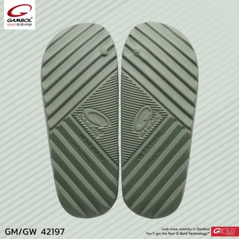 รองเท้าแตะสวม แกมโบล กันน้ำ นุ่มสบายสุดๆ GAMBOL ใส่ได้ชายหญิง รุ่น GM42197 Size 36-44