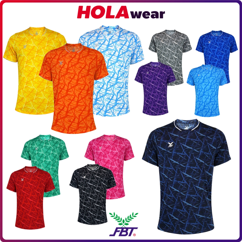 เสื้อกีฬา FBT คอกลม แขนสั้น ผ้าไมโคร พิมพ์ลาย B2A221