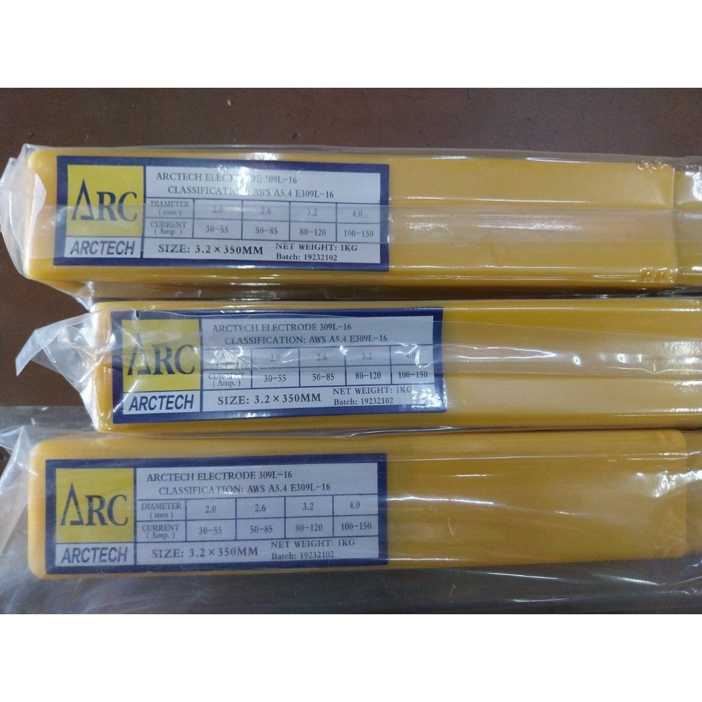 ARCTECH ลวดเชื่อมสแตนเลส ARCTECH 309L-16 (3.2x350mm.) 3.2 มิล ยาว350มิล( เชื่อมเหล็กเหนียวกับสแตนเลส) 1กก./ห่อ