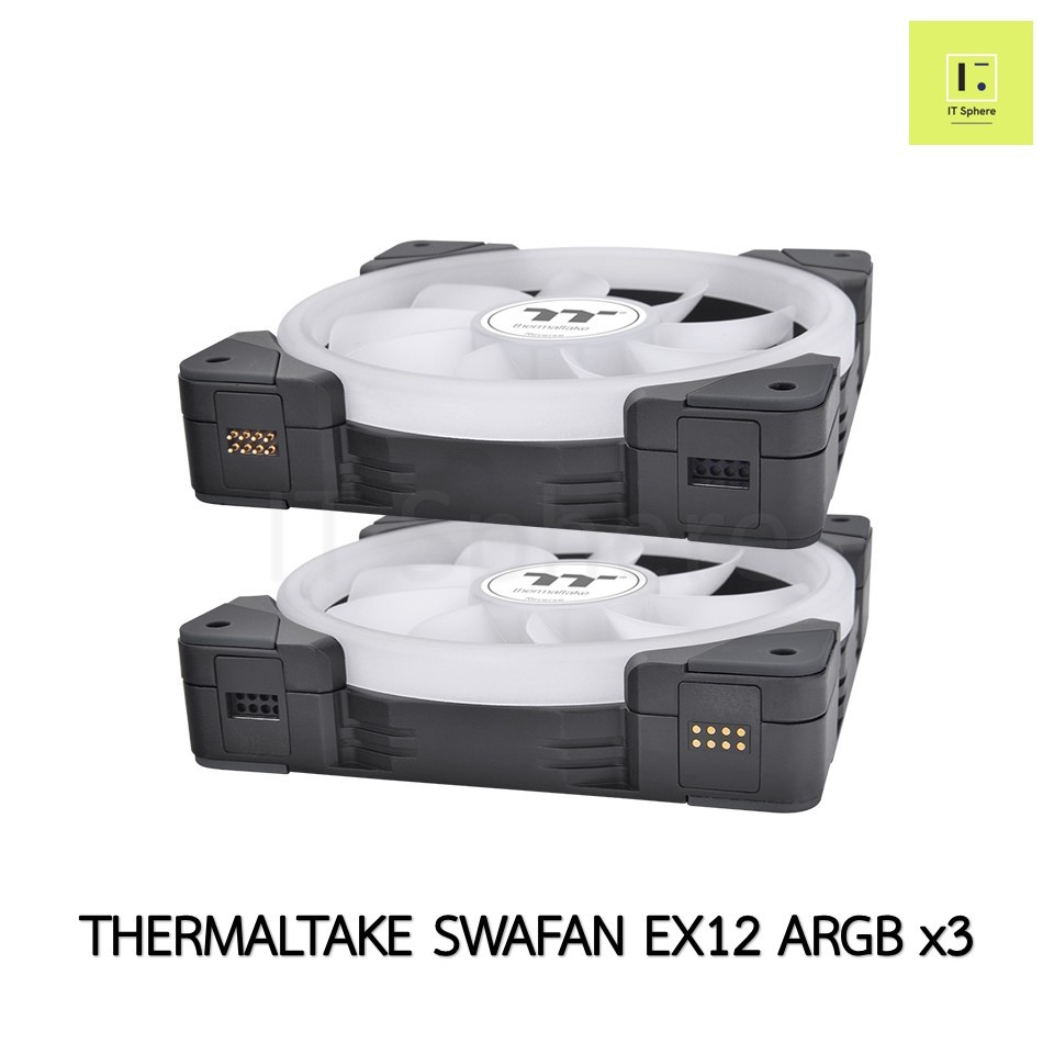 THERMALTAKE SWAFAN EX 12 ARGB SYNC BLACK FAN x3 FAN BLADESx6 :  CL-F167-PL12SW-Aพัดลม Fan fancase พัดลมเคส ex12