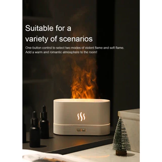 Goose Hours เครื่องเพิ่มความชื้น Flame Diffuser Humidifier 180 ML, Aromatherapy, USB Charging