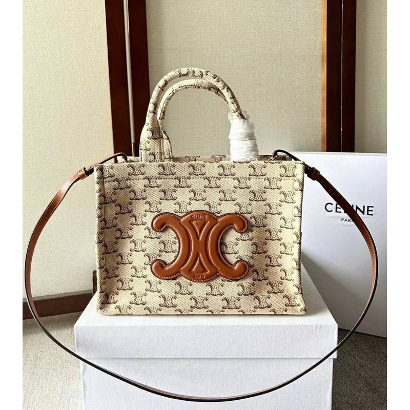 Celine Cabas small White logo(Ori)เทพ 📌size 26 cm.