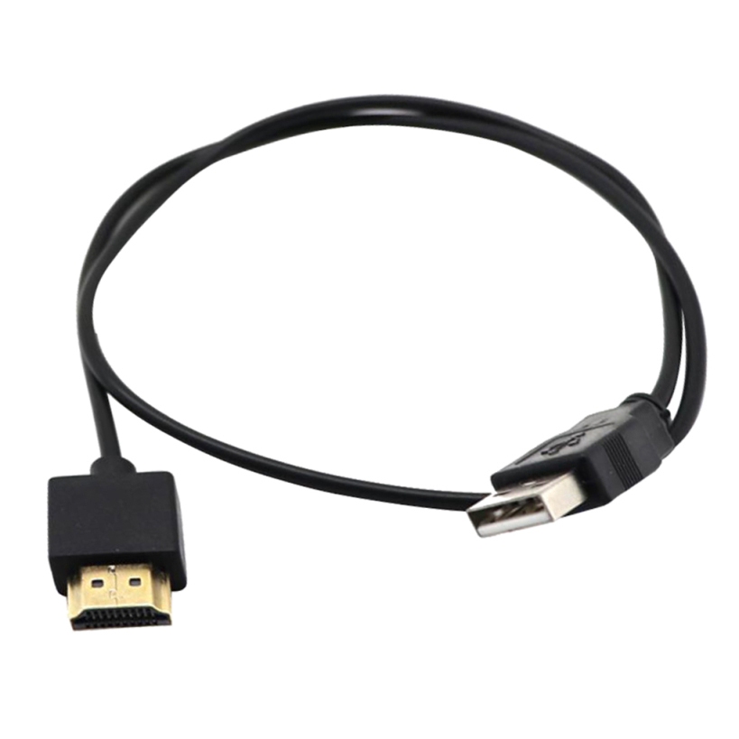 USB 2.0 Male to HDMI Male Converter ไฟเลียง Charging Cable 52cm