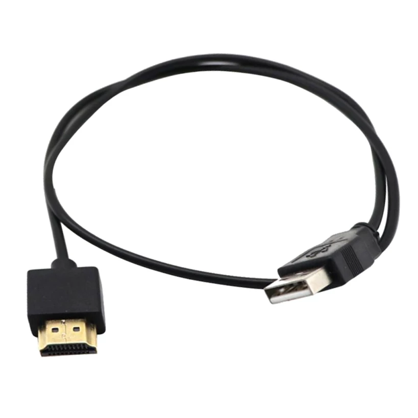 USB 2.0 Male to HDMI Male Converter ไฟเลียง Charging Cable 52cm