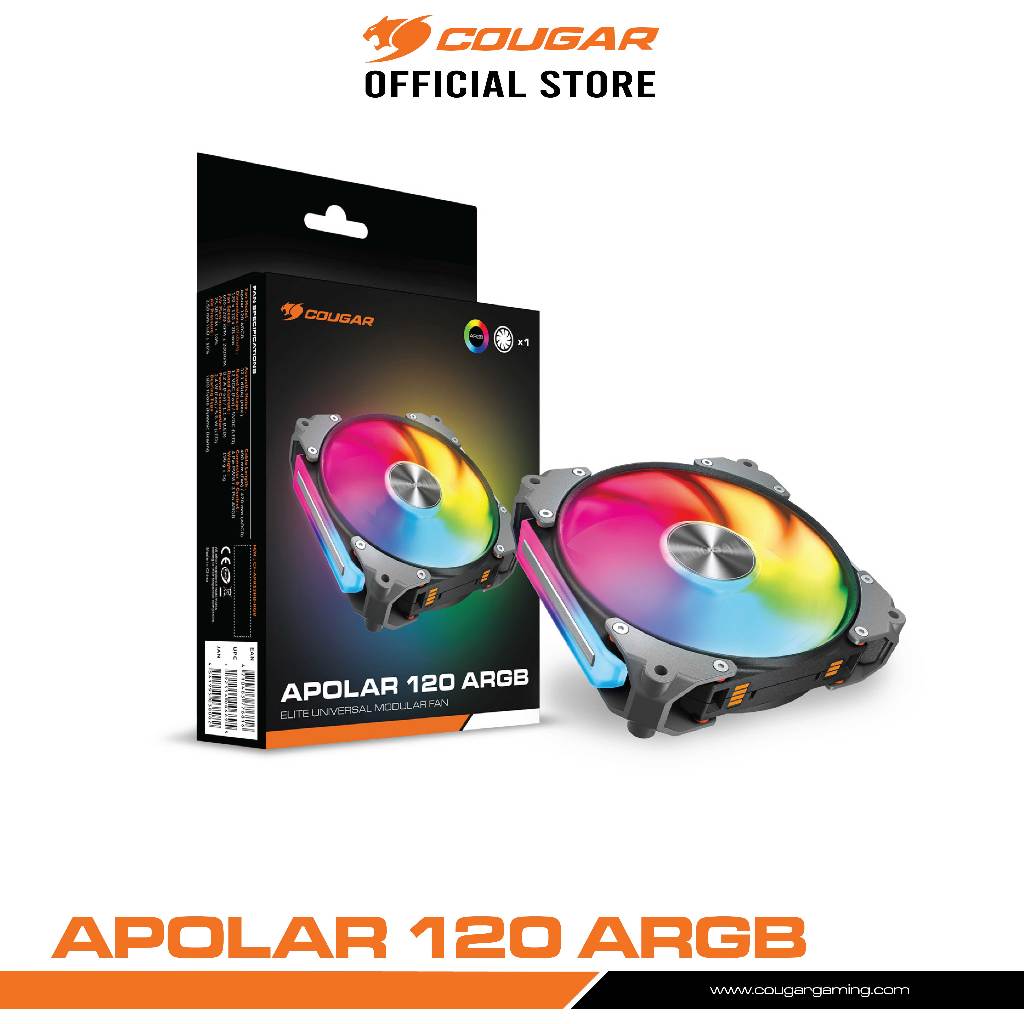 Fan Case พัดลมเคส ARGB - COUGAR APOLAR 120 ARGB Cooling Fan :  รับประกัน 1 ปี