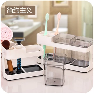 E-item กล่องวางแปรงสีฟันในห้องน้ำ วางแปรงสีฟัน แก้วแช่รีเทนเนอร์ ฟันปลอม จัดระเบียบในห้องน้ำ A281