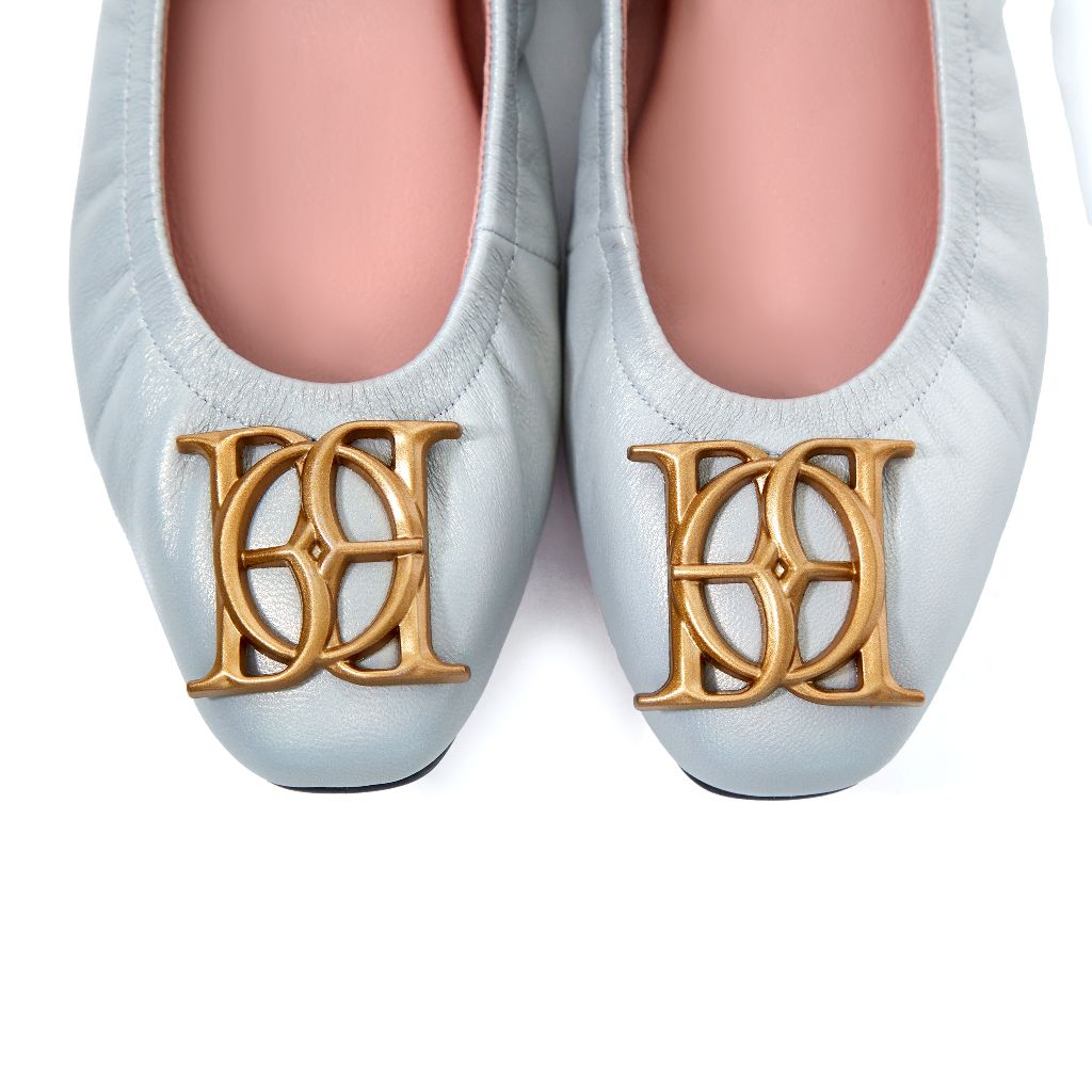 O&B รองเท้าหนังแกะ รุ่น AUDREY CREST IN MIRROR GREY-11087CS32615F_S4GYSM