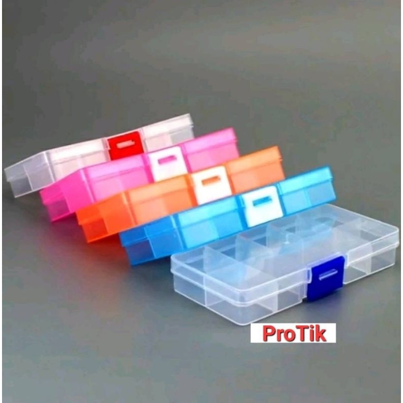 กล่อง ใส่อุปกรณ์ พลาสติกใส PP เนื้อเหนียว 10 ช่อง