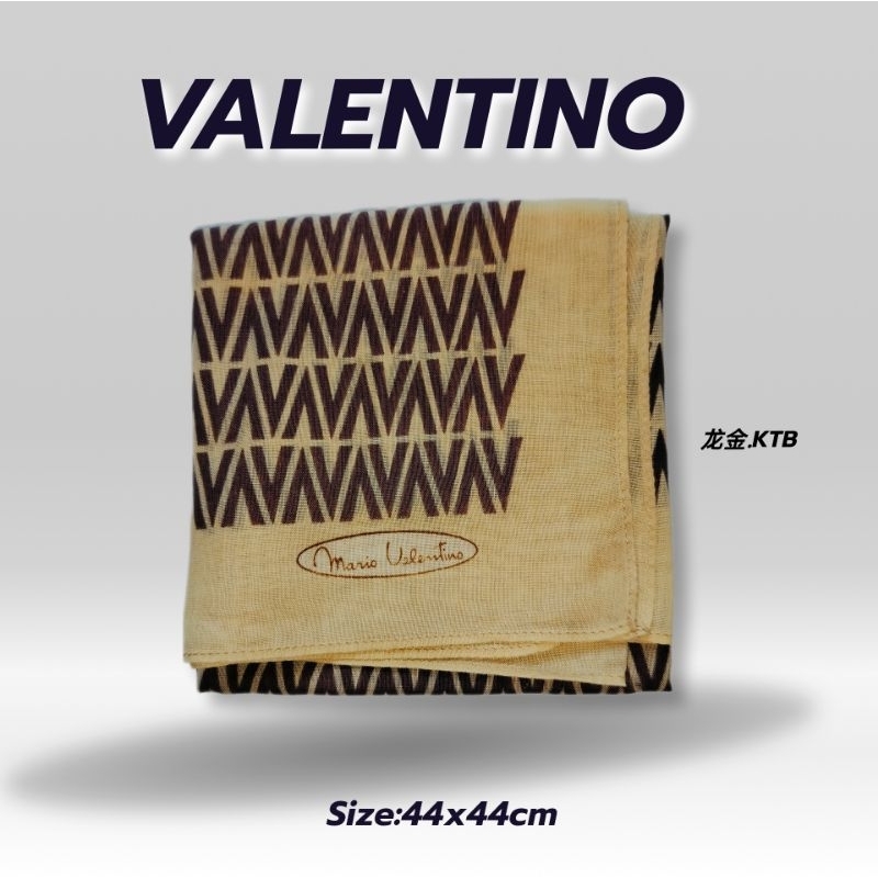 ผ้าเช็ดหน้าValentinoแท้ มือสองญี่ปุ่น