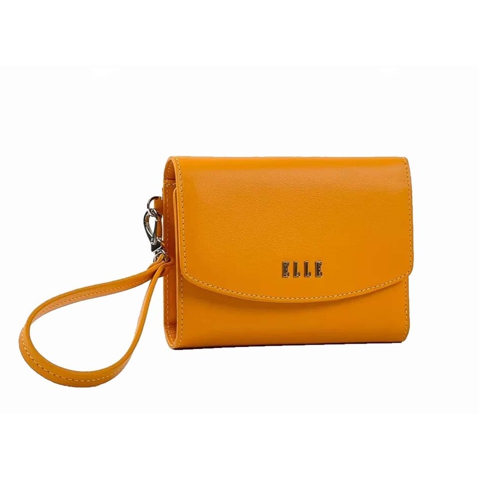 [New] ELLE กระเป๋าสตางค์แบบสั้น 3 ทบ “THE COLORS” EWW552 ( YELLOW)