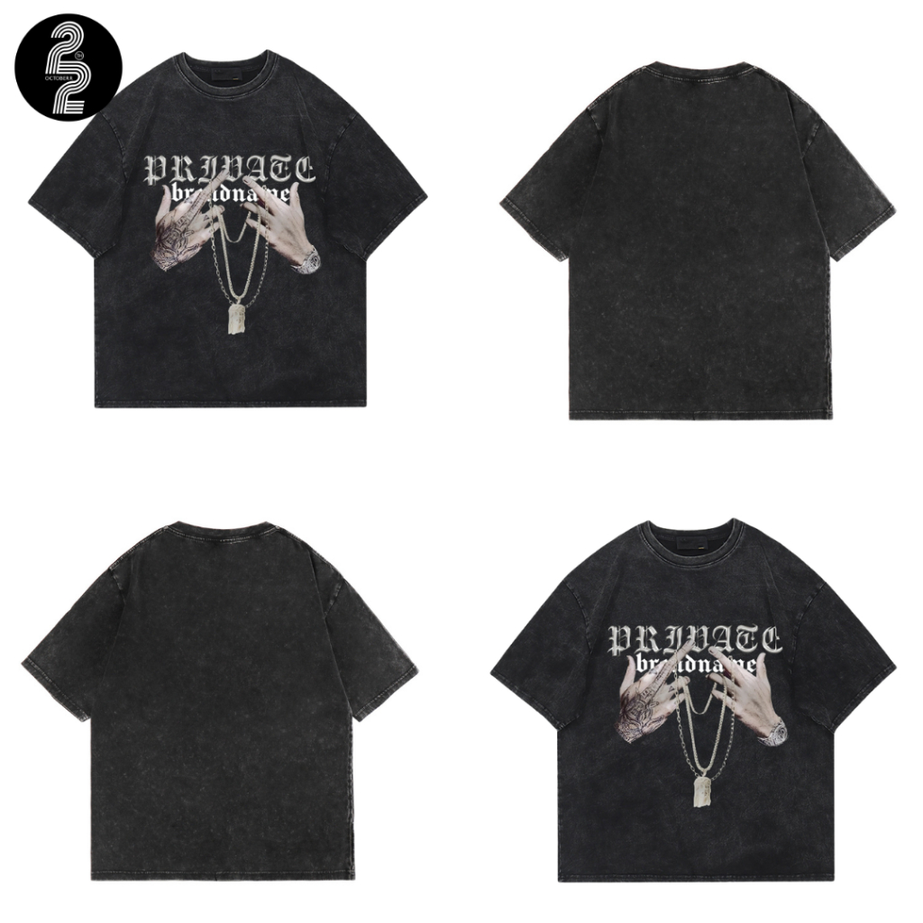 KR1173 "Two Hands Tee" เสื้อยืด Oversize สไตล์เรทโทรหล่อเท่ห์ของมันต้องมีดีมากบอกเลย
