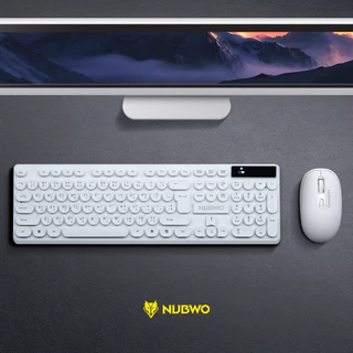 NUBWO คีย์บอร์ดและเมาส์ไร้สาย เชื่อมต่อง่าย ปุ่มกลมลอยดีไซน์มินิมอล รุ่น NKM-636 (1Receiver ใช้งานร่วมกันคีย์บอร์ดเมาส์)