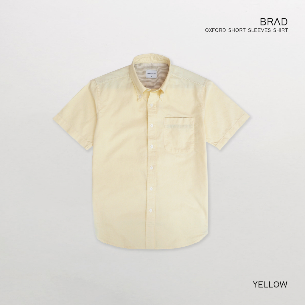 TWENTYSECOND เสื้อเชิ้ตแขนสั้น ผ้าออกฟอร์ด รุ่น Brad Oxford shirt - เหลือง / Yellow