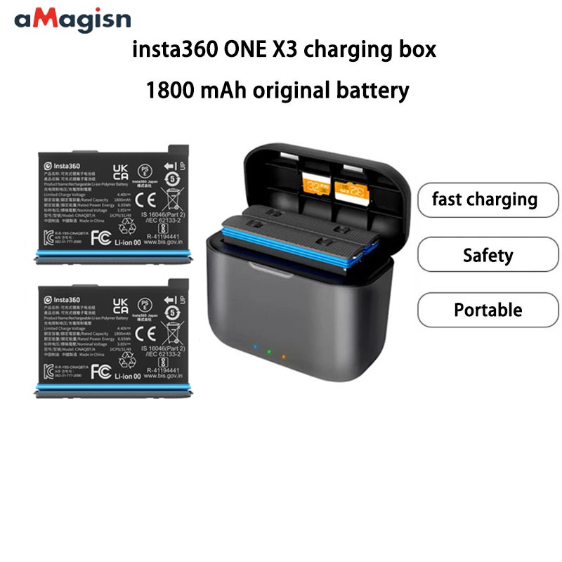 insta360 x3 Amagisn Dual Battery Charging Box กล่องชาร์จเร็ว อุปกรณ์เสริม สําหรับ Insta360 ONE X3