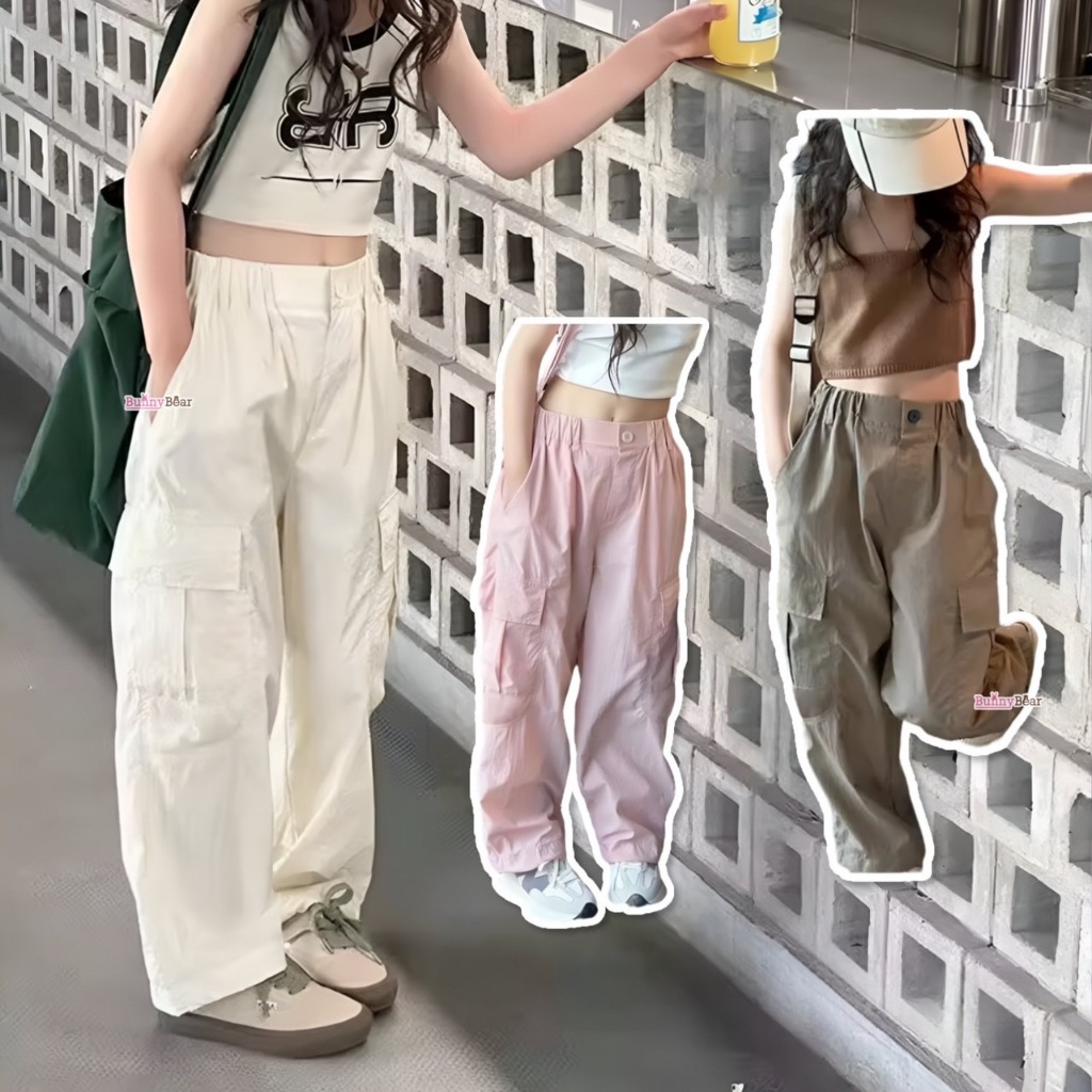PG07 - กางเกงคาร์โก้ลูกสาวสไตล์ Y2K ** พร้อมส่ง**