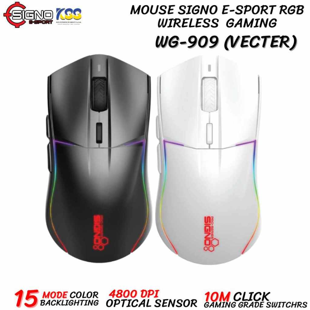 MOUSE SIGNO GAMING WG-909 รุ่น VECTER RGB WIRELESS