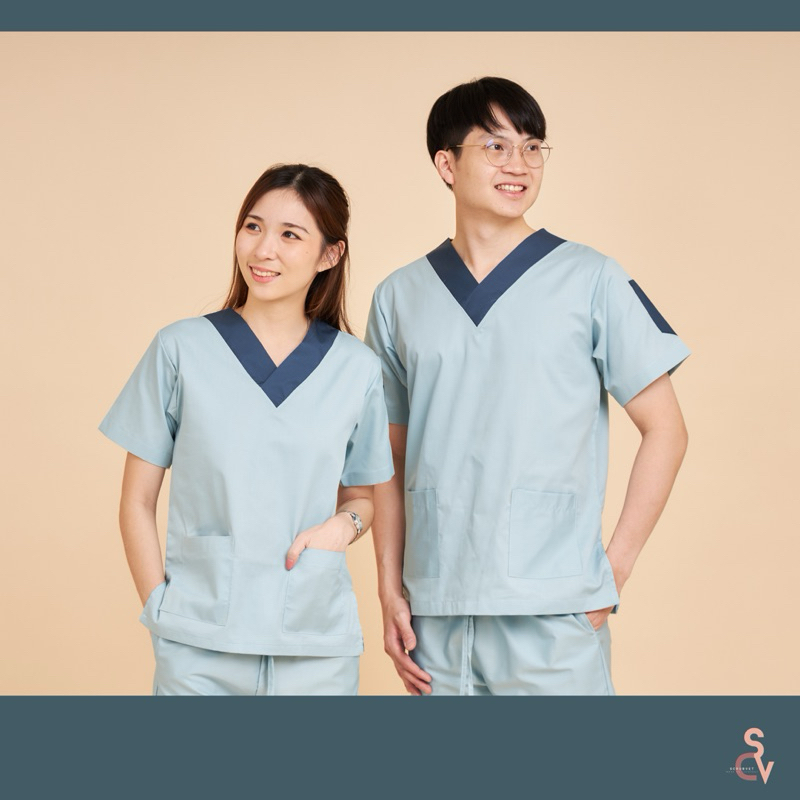 scrubvet: เสื้อสครับสีฟ้ามิ้นท์(เฉพาะเสื้อ)