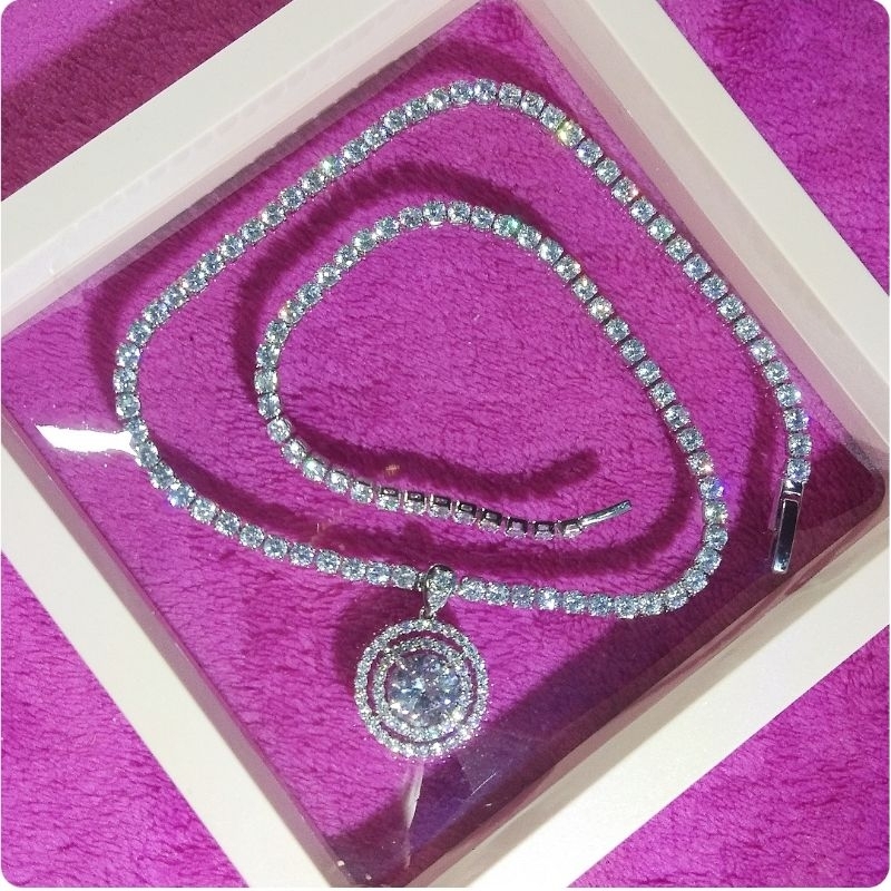 ⚡Sale⚡สร้อยคอพร้อมจี้เพชรCz AAA+