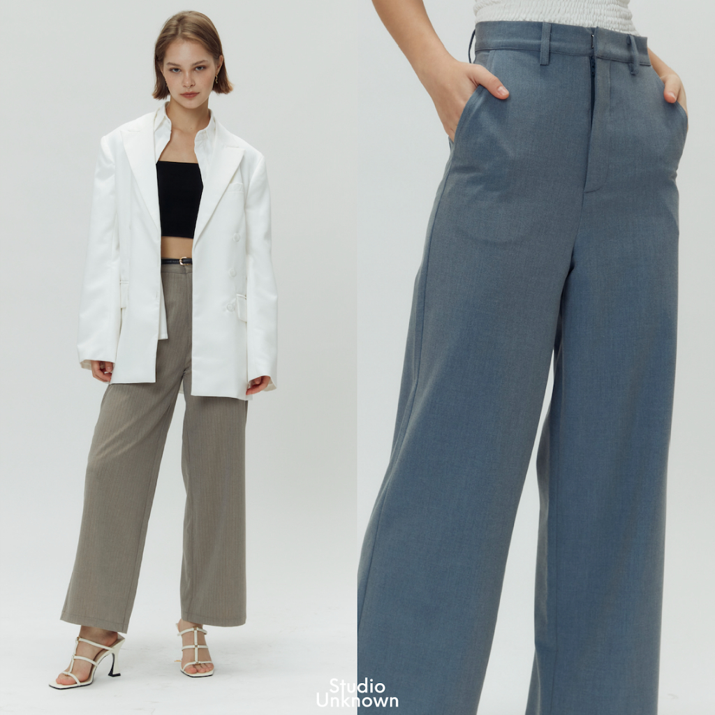 STUDIO UNKNOWN - Kimber Trousers กางเกงเอวสูง ทรงขาบาน