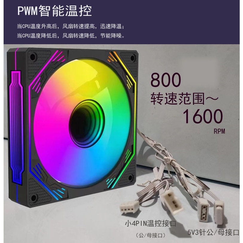 Prism Gen4 PRO ARGB พัดลม CPU 4PIN PWM เสียงเงียบ 120 มม. กระจกไม่จํากัด Lian Li สไตล์เดียวกัน 5V 3PIN เมนบอร์ดซิงค์ไฟ