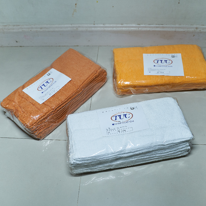 set2 ผ้าขนหนู TUC 13x28 นิ้ว แพ็ค 1 โหล(12ผืน)