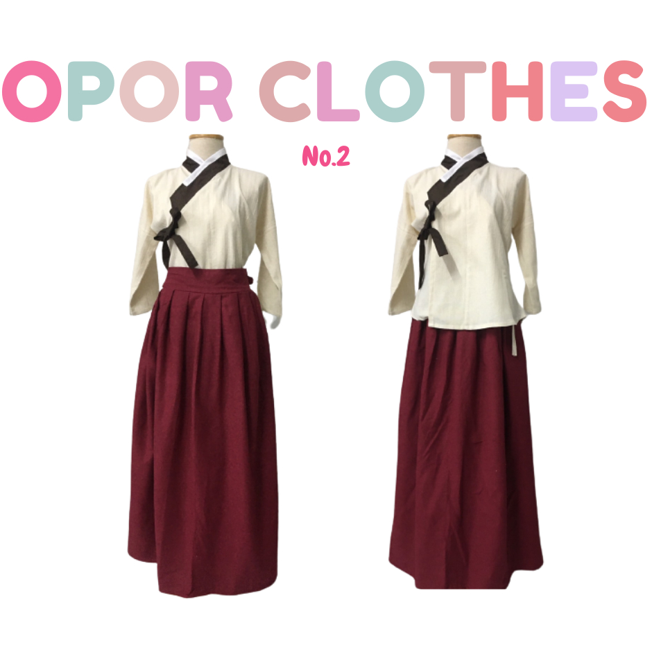 ชุด2-เสื้อฮันบกแขนยาว+กระโปรงยาว