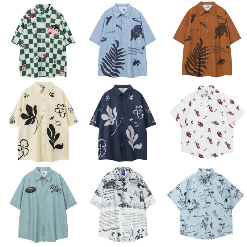 HAWAII SHIRT เสื้อเชิ้ตแขนสั้นทรงโอเวอร์ไซส์