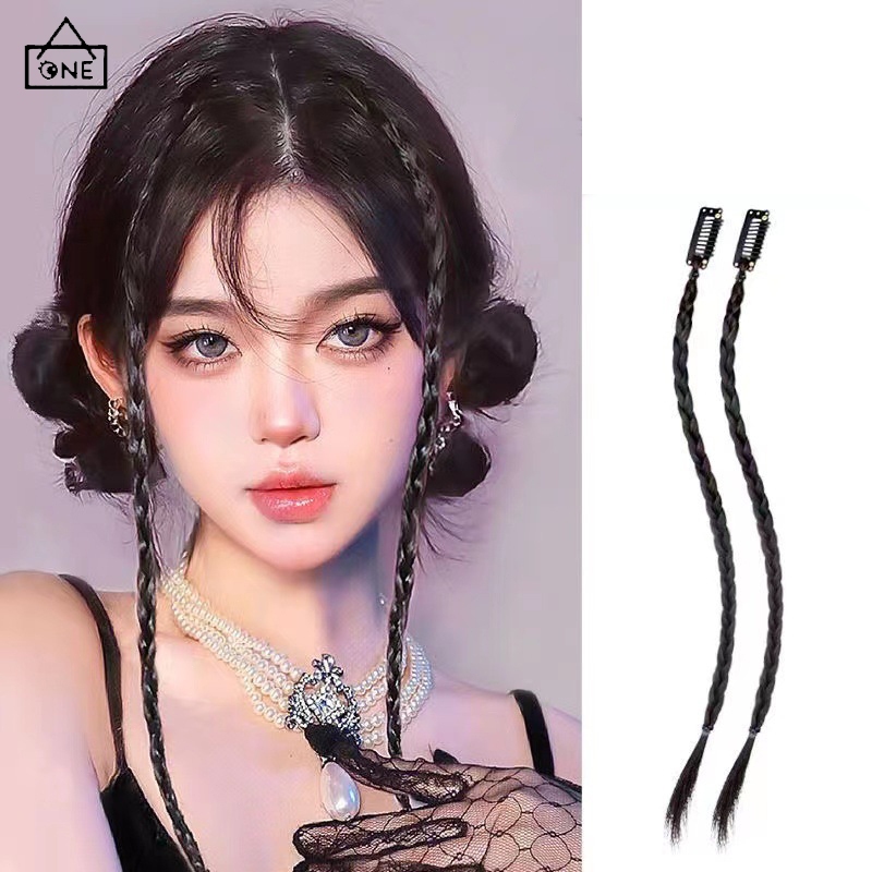 COD❤️ผมเปียวิกผม45cmสไตล์เกาหลีแฟชั่นY2Kหวานสุดเท่หน้าม้าเครื่องประดับผมสำหรับผู้หญิง1คู่ส่งเร็วจากไทย-a.one