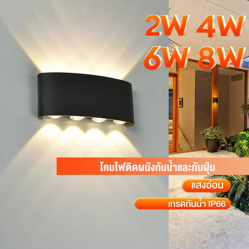 (พร้อมส่ง) โคมไฟโซล่าเซลล์ Solar light LED กันน้ำ โคมไฟติดผนัง สวน สําหรับตกแต่งสวนกลางแจ้ง ไฟกลางคืน ติดตั้งง่าย ไม่ต้อ