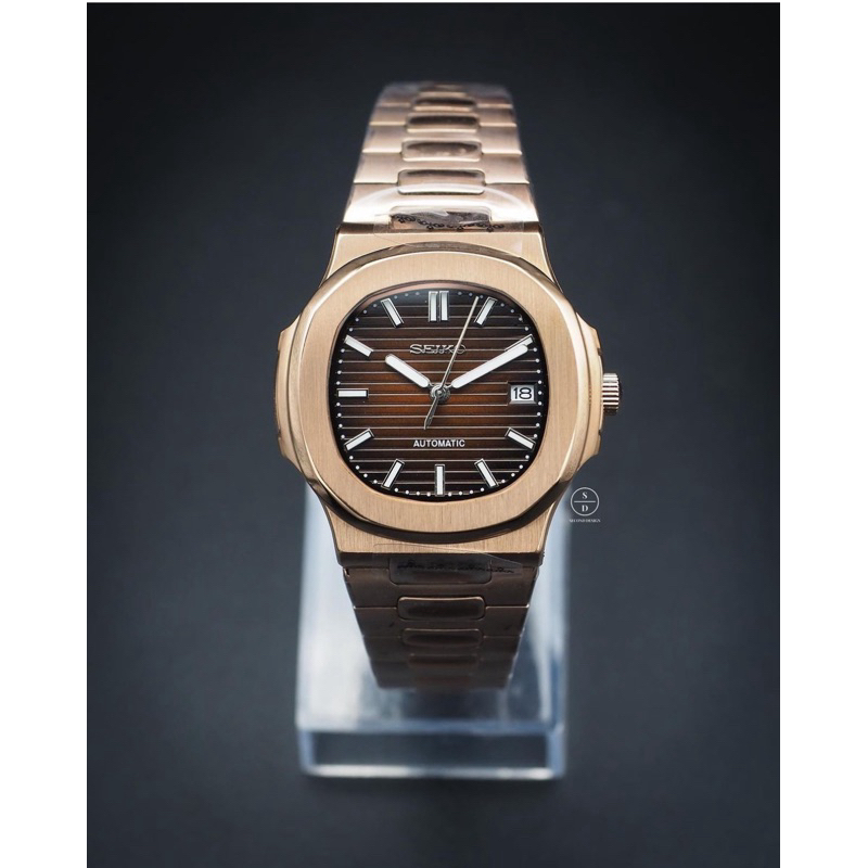 Seiko Mod Full Rosegold Patek Brown (Patek Edition)