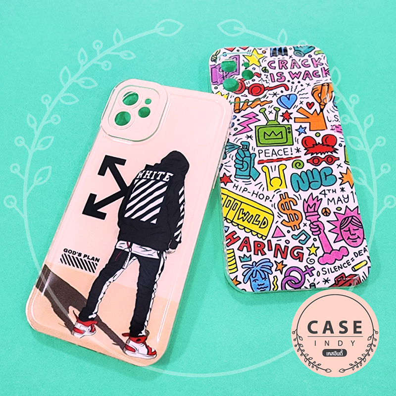 Case Oppo A38(4G) A57(4G) A79(5G) Vivo V29 V29e Y17s Y27(4G) Y27s Y36(4G) กันเลนส์กล้องนูนพิมพ์ลายกา