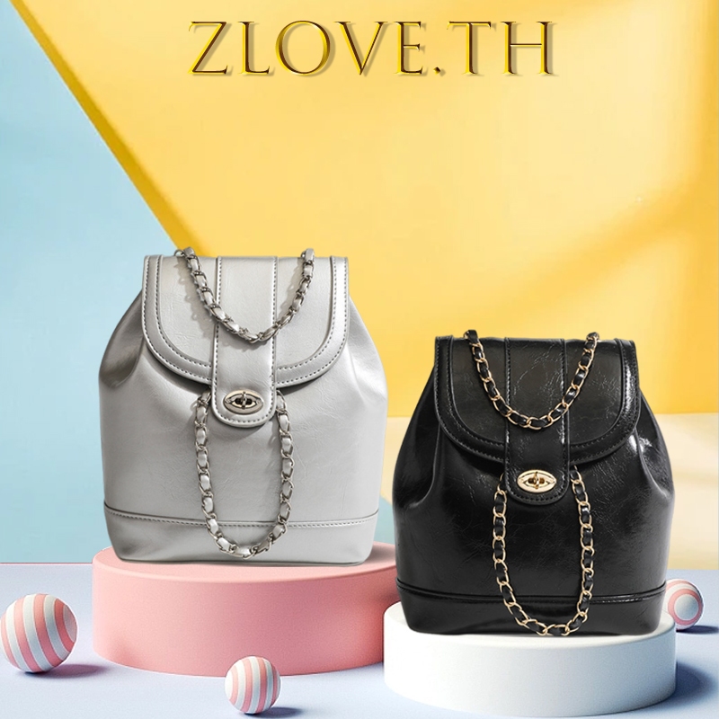 ZLOVE กระเป๋าเป้สะพายหลัง กระเป๋าสะพายไหล่ แต่งสายโซ่ ขนาดเล็ก สไตล์เกาหลี แฟชั่นฤดูใบไม้ผลิ และฤดูร้อน สําหรับสตรี