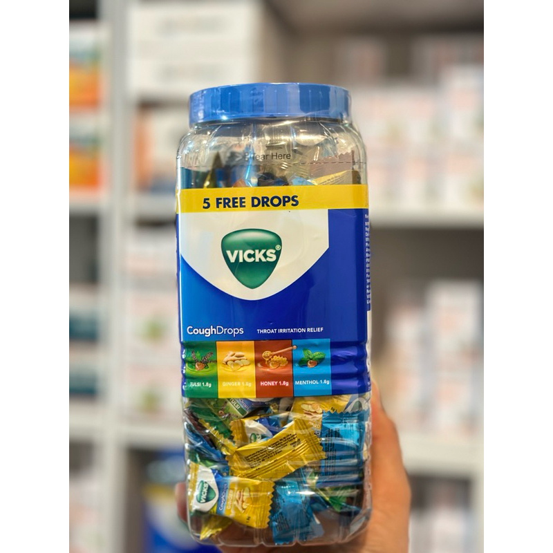 Vicks candy ลูกอมสมุนไพร ยกกระปุกใหญ่ มี4รสชาติ ลูกอมจากประเทศ  อินเดีย  ลูกอมชุ่มคอ