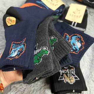 Lucky ถุงเท้าชายข้อกลาง ใส่ทำงาน ยกโหล12คู่ 109฿ ขนาดฟรีไซส์(38-45) ผ้ายืด นิ่มใส่สบายจ้า