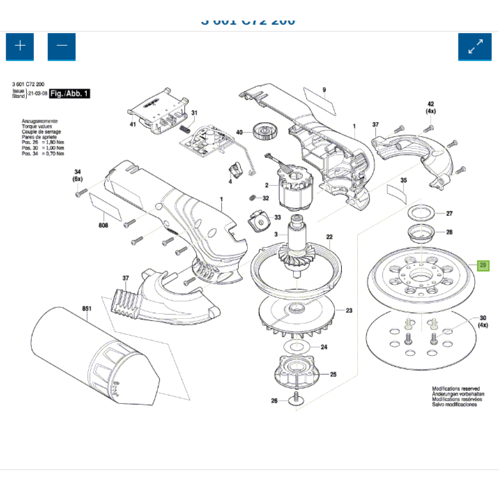 อะไหล่ Bosch แผ่นตีนตุ๊กแกสำหรับ GEX 18V-125