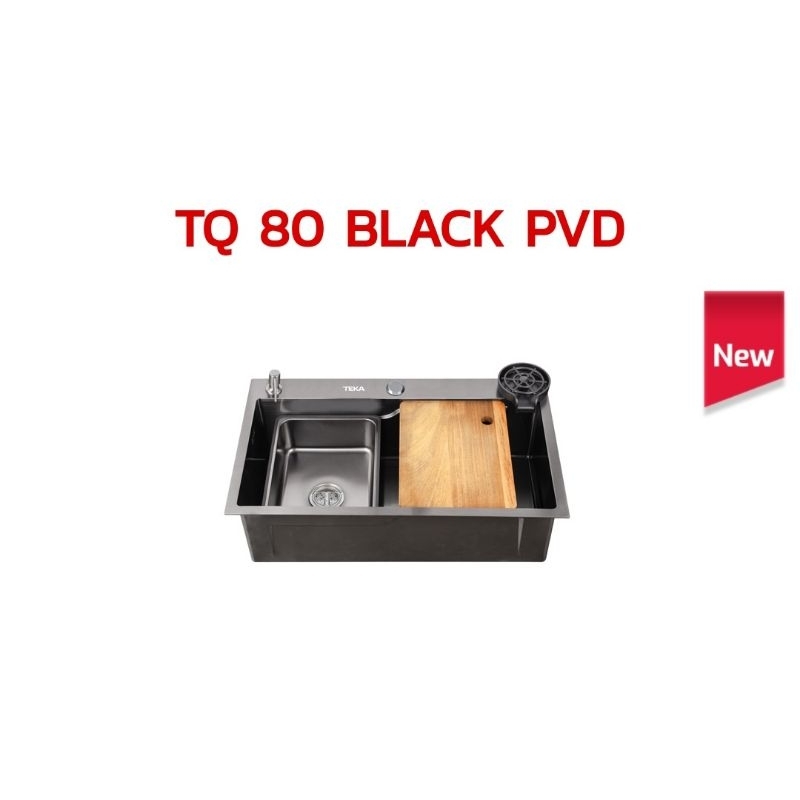 TEKA อ่างล้างจาน TQ 80 BLACK - PVD + TAP
