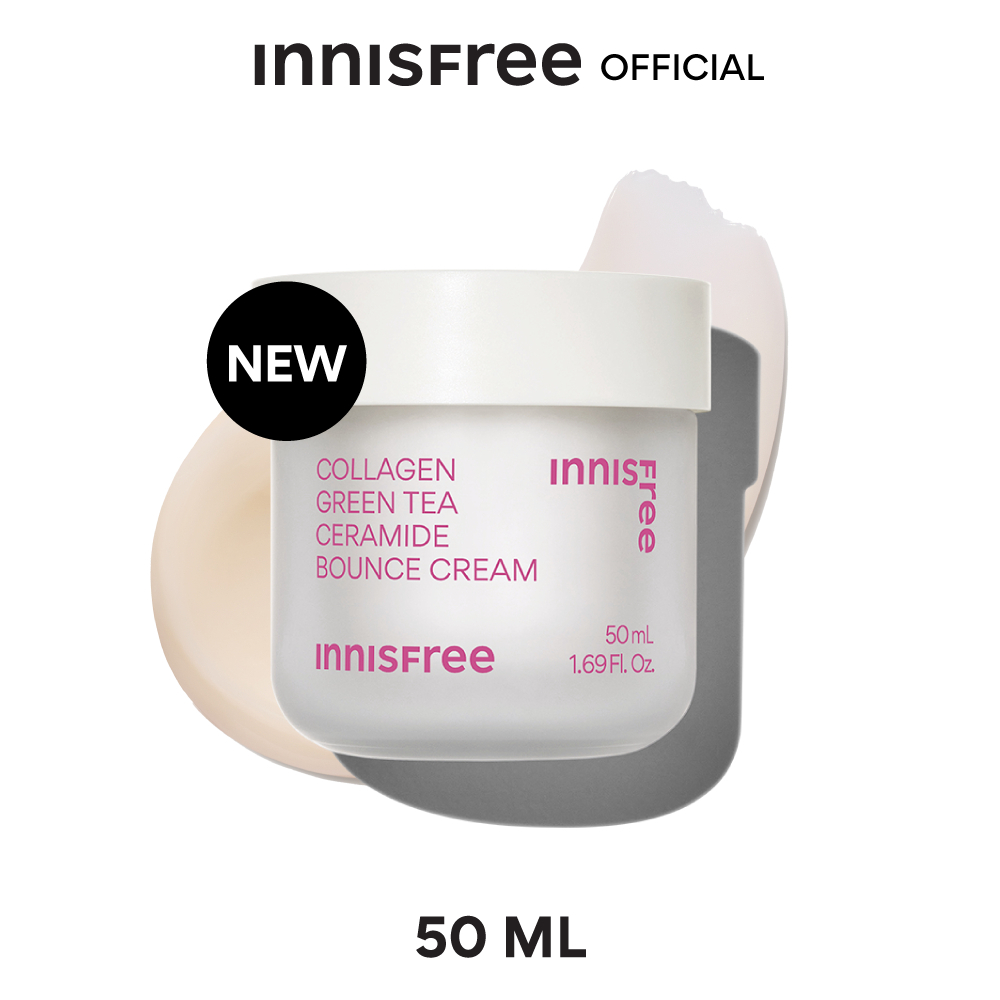Innisfree Collagen Green Tea Ceramide Bounce Cream อินนิสฟรี คอลลาเจน กรีนที เซราไมด์ เบาซ์ ครีม
