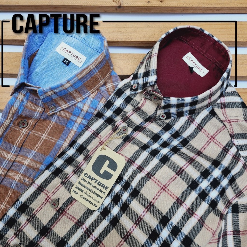 เสื้อเชิ้ตแขนสั้น คอปก ผ้า Cotton ฟอกนุ่ม ลายเบอร์เบอร์ลี่