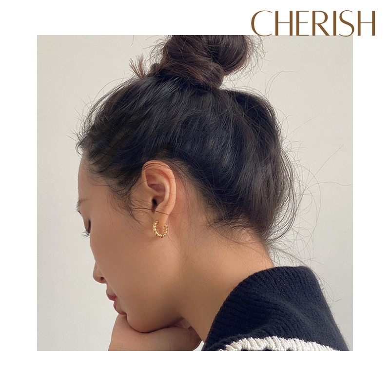 [CHERISHxMIHREH] ต่างหูห่วงลายเกลียว สวยคลาสสิค มินิมอล [CR63]