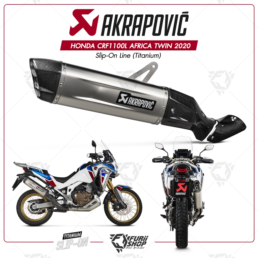 ท่อแต่ง Akrapovic Exhaust Slip-On Line (Titanium) New Shape HONDA CRF1100L AFRICA TWIN 2020